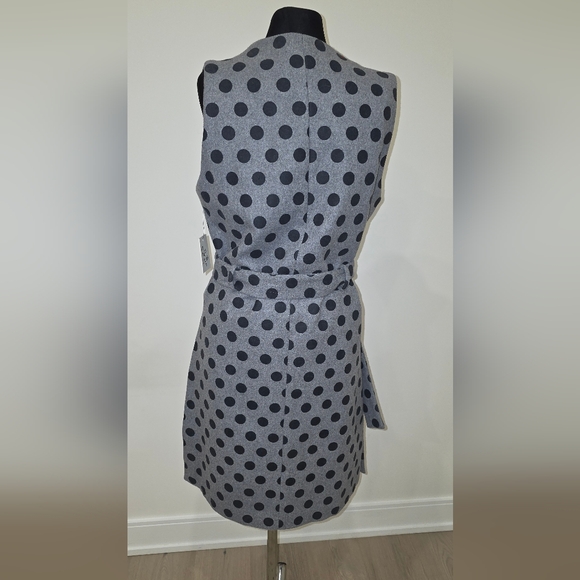NWT Beni Vie Polka Dot Sleeveless Belted Vest Wool Blend , S - Picture 10 of 15